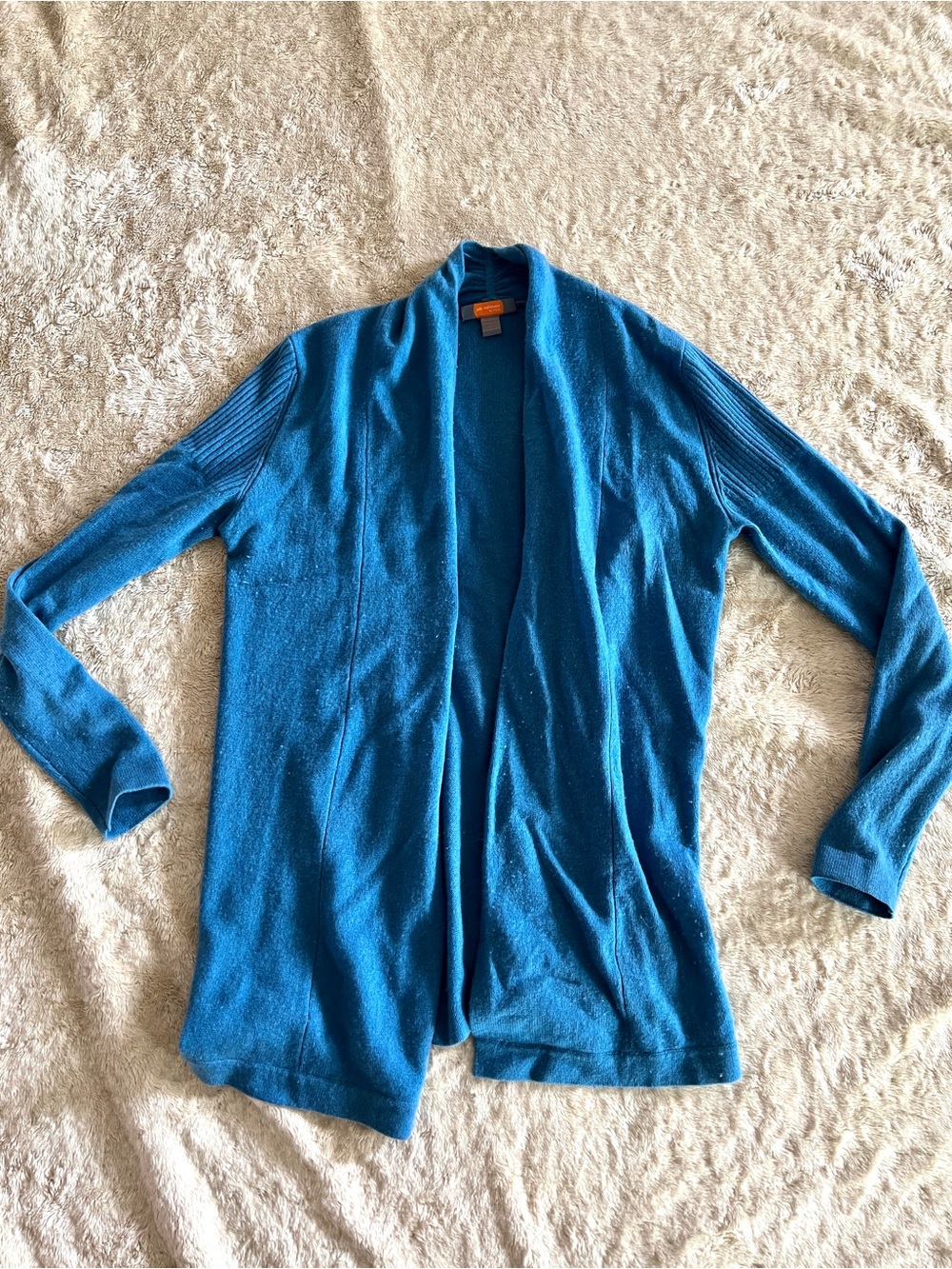 JUST CASHMERE by Forte Blue Cardigan Size L